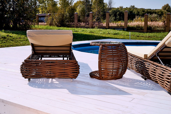 Столик боковой Mokka Majorca, из искусственного ротанга цвет: капучино