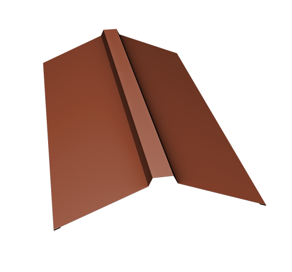 GL Планка конька прямоугольного, 150х30х150 мм 0.45 мм, PE, RAL 8004, L=3000 мм