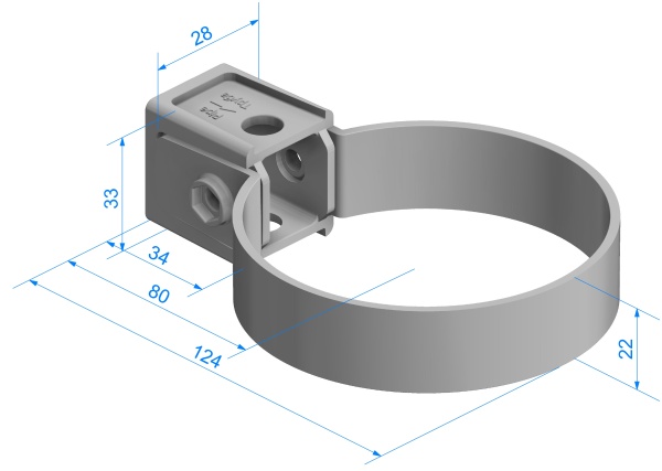Хомут трубы универсальный, Docke Premium, Ø85 мм, цвет: графит