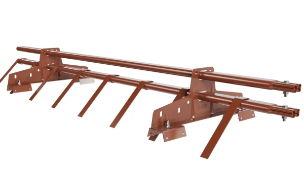 Снегозадержатель для профнастила Н-60, Н-75 Borge L=1500 мм, 2 опоры, 2 трубы, овал 25х45 RAL 8004