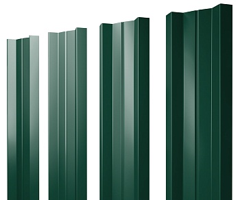 GL Штакетник М-образный А с прямым резом 0.4 мм, PE, RAL 6005