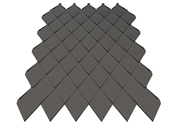 Алюминиевая черепица Alumax, остроугольный ромб 0.7 мм, PE Matt, RR 23