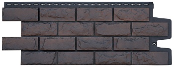 Фасадная панель Grand Line, колотый камень Design Plus, цвет: трюфель с черным швом