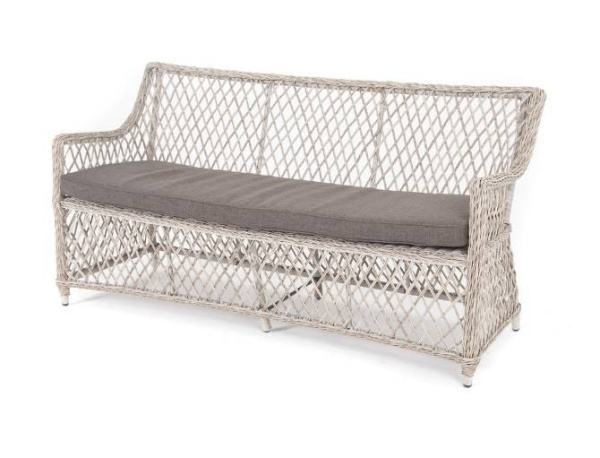 Диван 2-местный из искусственного ротанга, Латте бежевый
