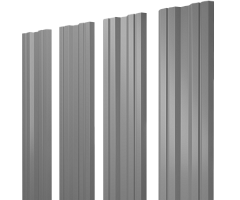 GL Штакетник Twin с прямым резом 0.45 мм, Drap ТХ, RAL 7004