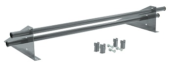 Снегозадержатель трубчатый, для фальцевой кровли Optima, L=1000 мм, 2 опоры, 2 трубы, круг Ø25 мм RAL 7004