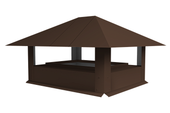 Дымник на трубу GL простой, 0.5 мм, Satin, 1450х520 мм, RAL 8017