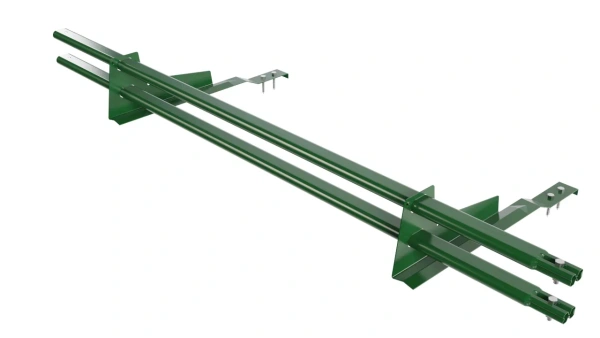 Снегозадержатель для натуральной черепицы Borge L=1500 мм, 2 опоры, 2 трубы, овал 25х45 RAL 6002