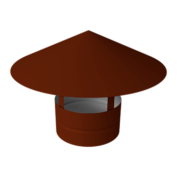 Дымник на трубу GL круглый, 0.5 мм, Satin, Ø100 мм, 230х625 мм, RAL 3009