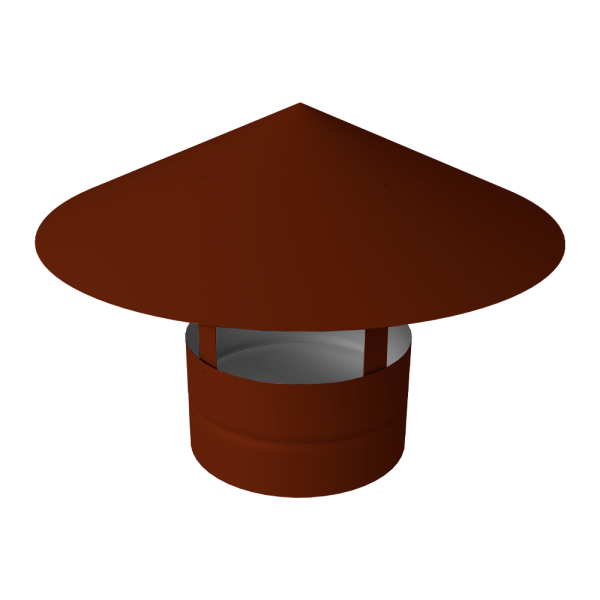 Дымник на трубу GL круглый, 0.5 мм, Satin, Ø100 мм, 230х625 мм, RAL 3009