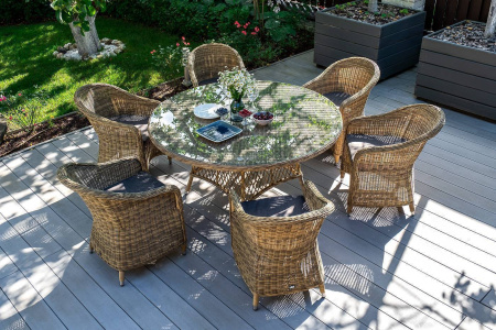 Стол плетеный круглый Эспрессо, Ø 150 см, высота 75 см цвет: соломенный