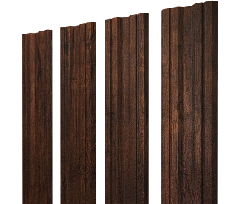 GL Штакетник Twin с прямым резом 0.45 мм, Print Premium, Cherry Wood Dark FTC