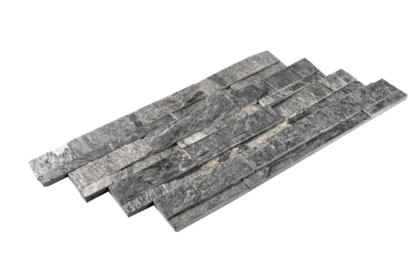 Кварцит, 3D панель из камня, 600х150 мм, Natural Silver Shine