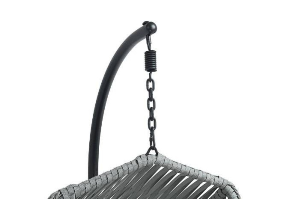 Кресло подвесное из искусственного ротанга, Капри, цвет: серый