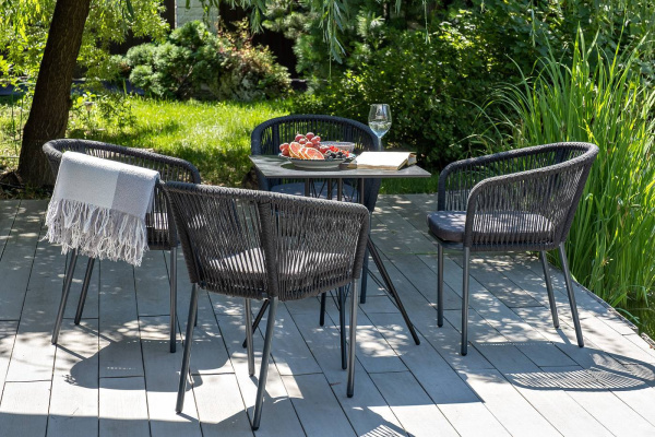 Стол интерьерный из HPL 63х63 см, Конте, цвет: серый гранит