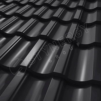 Металлочерепица Stynergy, Garda 0.5 мм, Corundum Matt, RAL 9005