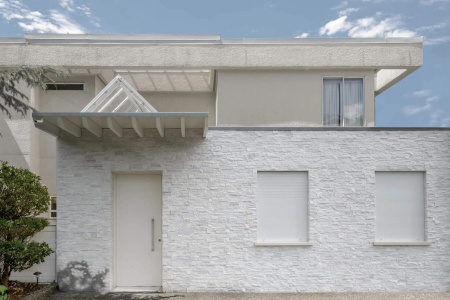 Кварцит, 3D панель из камня, 350х180 мм, Modern White Quartz