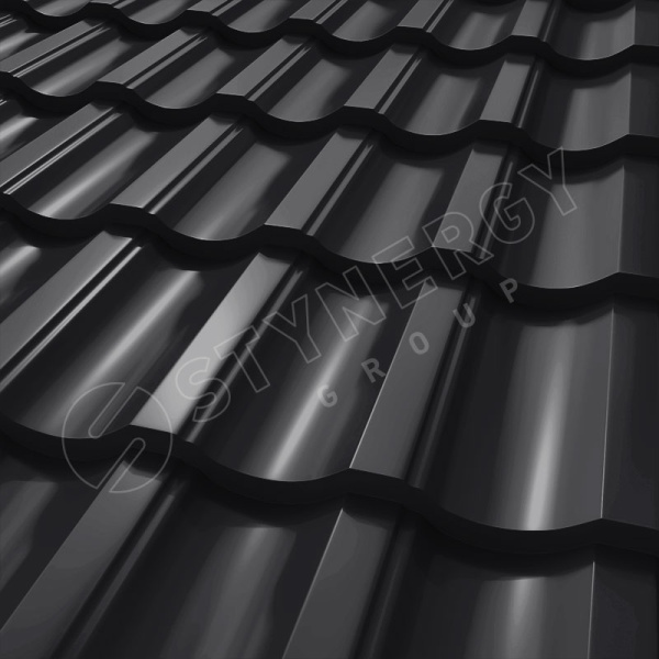 Металлочерепица Stynergy, Garda 0.5 мм, Corundum Matt, RAL 9005