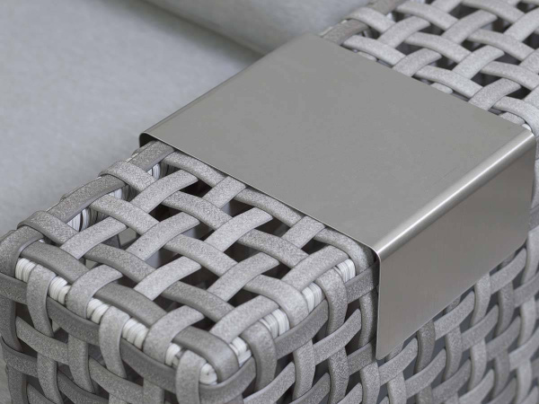 Диван 3-местный из искусственного ротанга, Тито, цвет серый