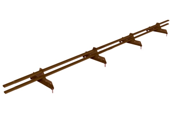 Снегозадержатель универсальный Roofsystems Promo Next 4 опоры, 2 трубы, овал 40х20, L=3000 мм, RAL 8017