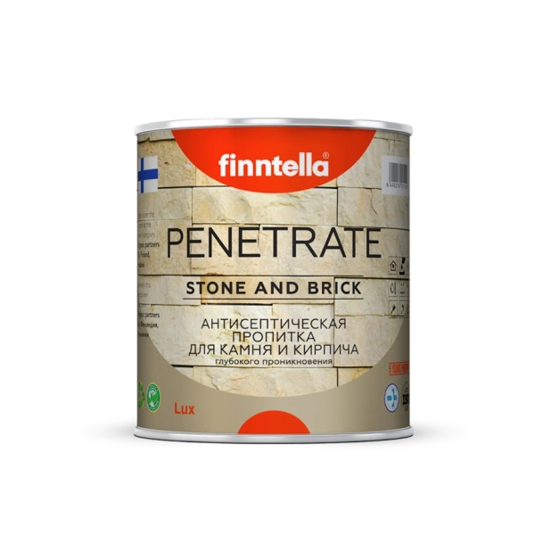 Пропитка Finntella, Penetrate, акрилатно-алкидная для камня и кирпича, уп. 0.9 л колеровка