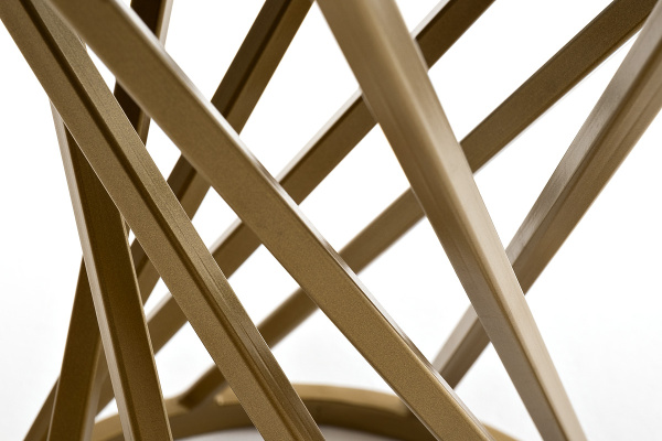 Стол журнальный из HPL, Сантьяго, круглый Ø40см, H 55см, каркас - сталь золотой, цвет серый гранит