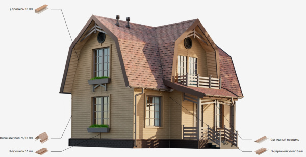 J-профиль пвх, Docke, L=3000 мм серия Lux под дерево, цвет: Усурийский