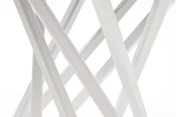 Стол журнальный из HPL, Сантьяго, круглый Ø40 см, H 55 см, каркас белый, цвет столешницы молочный