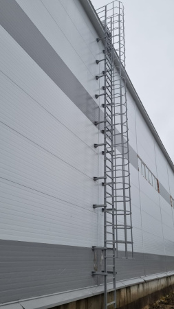 Лестница пожарная ГОСТ П 1-2, 800 мм, L= 2450 мм RAL 9004