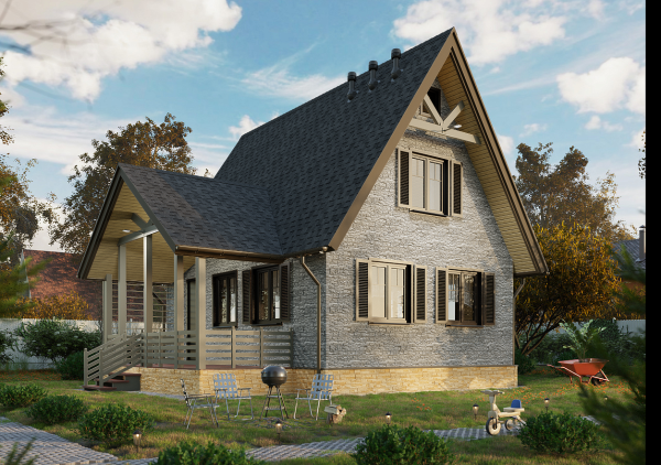 Ламинированная битумная черепица, Docke, Dragon Standart цвет: темно-серый, 2.38 м² / уп.