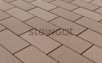 Тротуарная плитка Steingot Прямоугольник 60 мм /фаска 1.5 мм 200х100 мм, цвет: бежевый