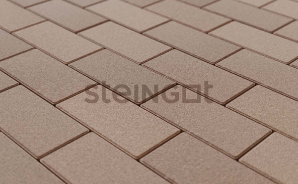 Тротуарная плитка Steingot Прямоугольник 60 мм /фаска 1.5 мм 200х100 мм, цвет: бежевый