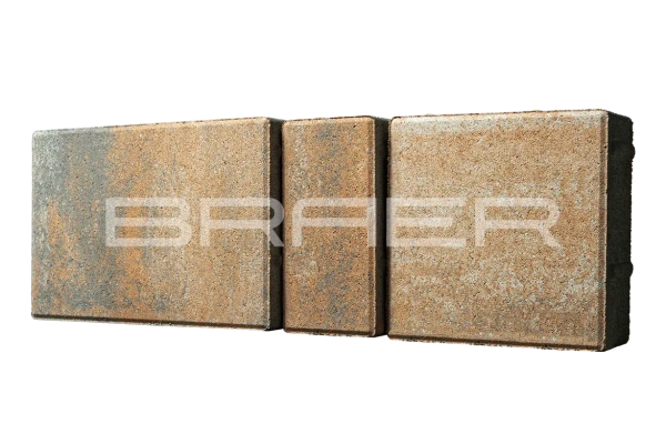 Тротуарная плитка Braer Старый город Ландхаус 60 мм 80х160, 160х160, 240х160 мм, прямоугольная, цвет: Color Mix Койот