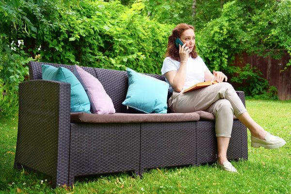 Диван трехместный Arizona, из искуственного ротанга цвет: венге