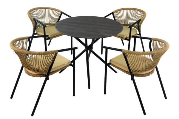 Стол обеденный Mokka Lyon, круглый из HPL, 80х80 см цвет: черный