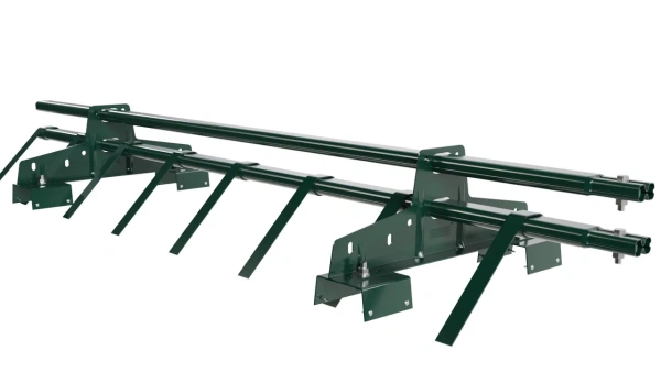 Снегозадержатель для профнастила Н-114 Borge L=1500 мм 2 опоры, 2 трубы, овал 25х45 RAL 6005