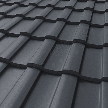 Металлочерепица Stynergy, Stella 0.5 мм, Rooftop Кашемир Matt, RAL 7024