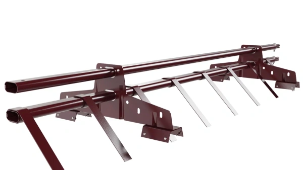 Снегозадержатель для профнастила Н-60, Н-75 Borge L=1500 мм, 2 опоры, 2 трубы, овал 25х45 RAL 3005