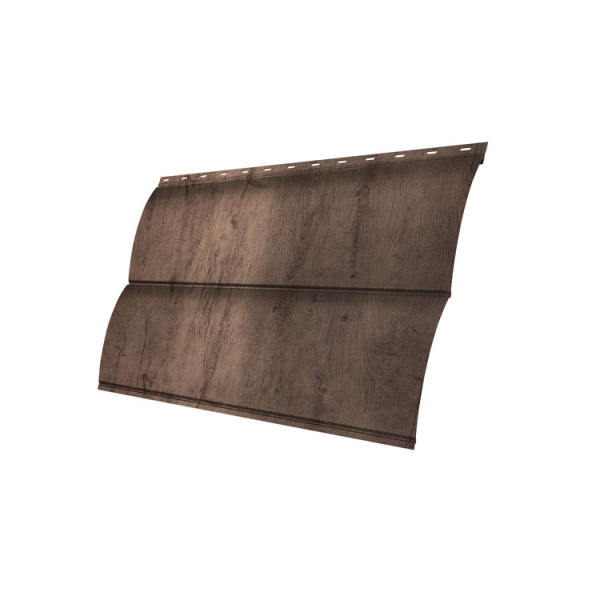 Металлический сайдинг Grand Line, Блок-хаус new 0.45 мм, Print Premium, Almond Wood Fresh