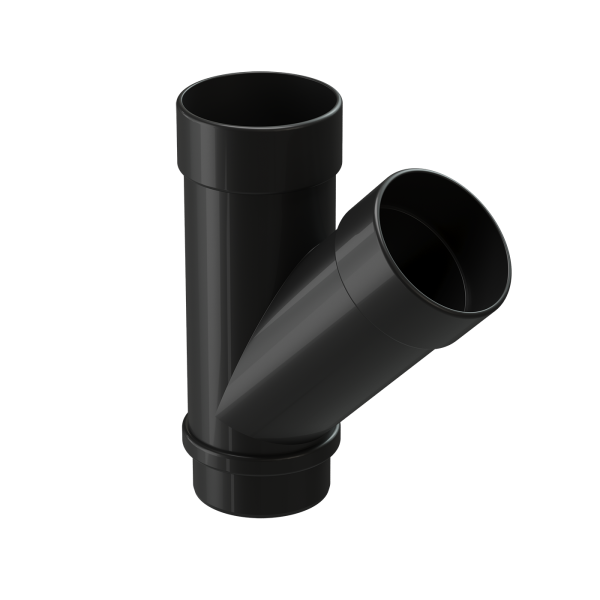 Тройник 45°, Docke Lux, Ø100 мм, цвет: карбон