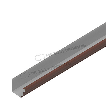 Желоб водосточный, Металл Профиль Бюджет, Ø76х102 мм, L=3000 мм, RAL 8017