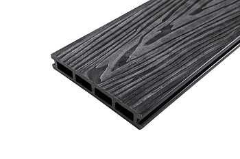 Террасная доска Grand Line 3D Винтаж 150 мм, L= 4000 мм цвет: графит