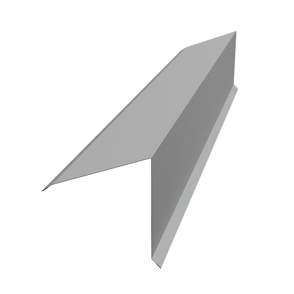 GL Планка конька односкатной кровли, 160х160 мм 0.45 мм, PE, RAL 9006, L=3000 мм