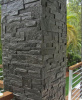 Кварцит, 3D панель из камня, 350х180 мм, Modern Black Quartz