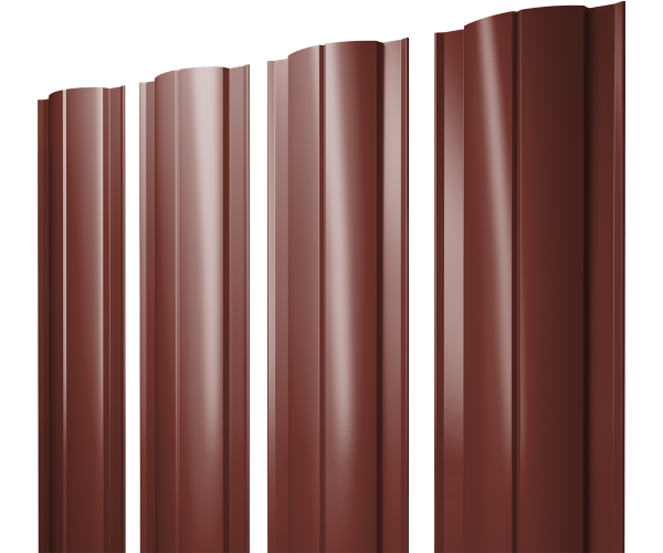 GL Штакетник Круглый с прямым резом 0.45 мм, PE, RAL 3009