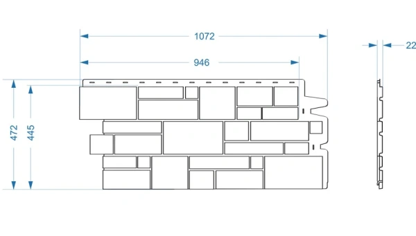 Фасадные панели Docke Burg, 1072х472 мм Premium, цвет: оникс
