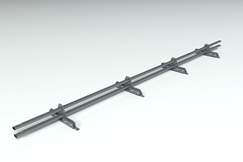Снегозадержатель для фальцевой кровли Roofsystems Elite Smart фальц 4 опоры, 2 трубы, овал 40х20, L=3000 мм, RAL 7024