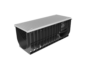 Комплект Gidrolica Light, лоток DN300, h496, стальная решетка ОЦ, А15, 0834A