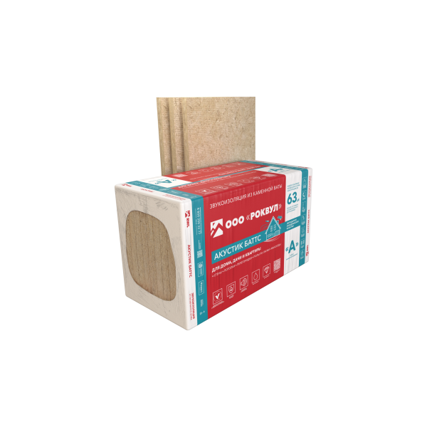 Rockwool, Акустик Баттс, 100х600х1000 мм,  3.0 м², 0.3 м³ уп