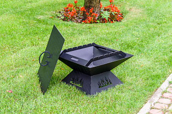 Костровая чаша Дачная 500х500 мм, H=200 мм, сталь 2 мм